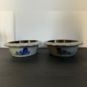 Rowe Pottery works Apple baker set of 2